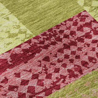 Piper Looms Mayfield Rectangles AMF941 Lime Machine Washable Area Rug Swatch Image