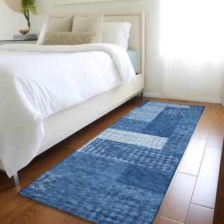 Piper Looms Mayfield Rectangles AMF941 Navy Machine Washable Area Rug Runner Lifestyle Image Feature