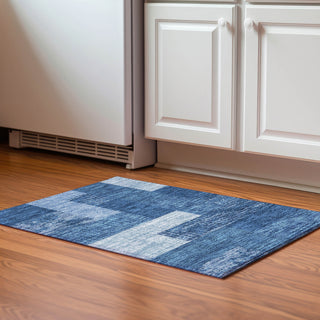 Piper Looms Mayfield Rectangles AMF941 Navy Machine Washable Area Rug Scatter Lifestyle Image Feature