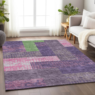 Piper Looms Mayfield Rectangles AMF941 Purple Machine Washable Area Rug Lifestyle Image Feature