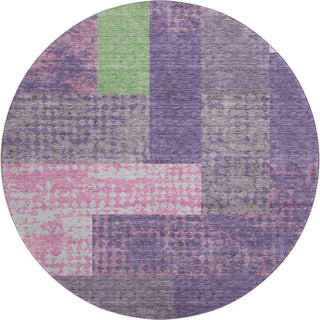 Piper Looms Mayfield Rectangles AMF941 Purple Machine Washable Area Rug Round Main Image