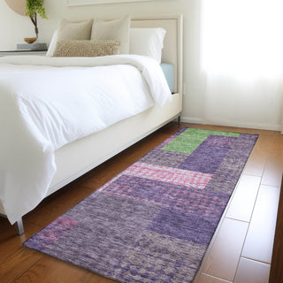Piper Looms Mayfield Rectangles AMF941 Purple Machine Washable Area Rug Runner Lifestyle Image Feature