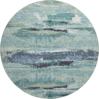 Piper Looms Mayfield Abstract AMF942 Aloe Machine Washable Area Rug Round Main Image