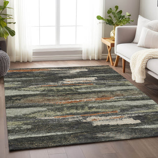 Piper Looms Mayfield Abstract AMF942 Charcoal Machine Washable Area Rug Lifestyle Image Feature