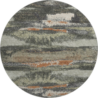 Piper Looms Mayfield Abstract AMF942 Charcoal Machine Washable Area Rug Round Main Image