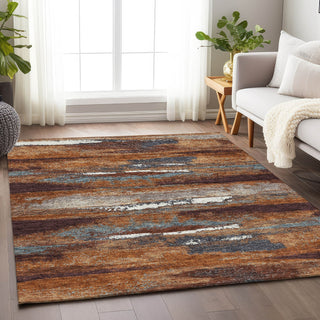Piper Looms Mayfield Abstract AMF942 Copper Machine Washable Area Rug Lifestyle Image Feature
