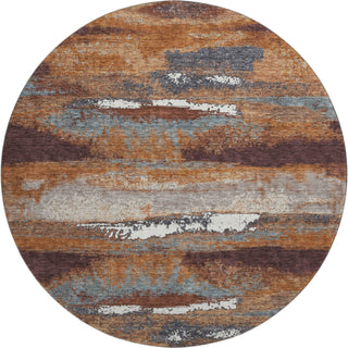 Piper Looms Mayfield Abstract AMF942 Copper Machine Washable Area Rug Round Main Image