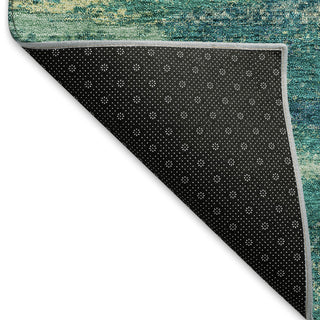 Piper Looms Mayfield Abstract AMF942 Emerald Machine Washable Area Rug Backing Image