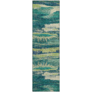 Piper Looms Mayfield Abstract AMF942 Emerald Machine Washable Area Rug Runner Main Image