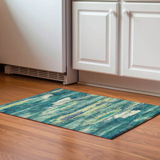 Piper Looms Mayfield Abstract AMF942 Emerald Machine Washable Area Rug Scatter Lifestyle Image Feature