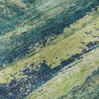 Piper Looms Mayfield Abstract AMF942 Emerald Machine Washable Area Rug Swatch Image