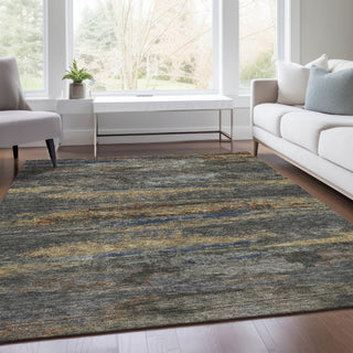 Piper Looms Mayfield Abstract AMF942 Graphite Machine Washable Area Rug Lifestyle Image Feature