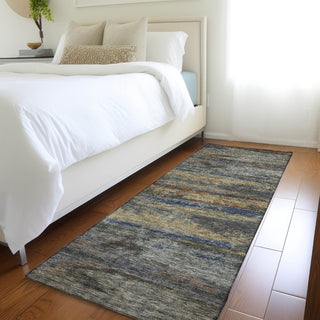 Piper Looms Mayfield Abstract AMF942 Graphite Machine Washable Area Rug Runner Lifestyle Image Feature