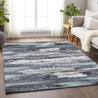 Piper Looms Mayfield Abstract AMF942 Gray Machine Washable Area Rug Lifestyle Image Feature