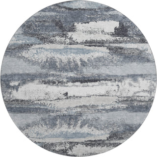 Piper Looms Mayfield Abstract AMF942 Gray Machine Washable Area Rug Round Main Image