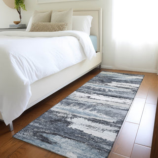Piper Looms Mayfield Abstract AMF942 Gray Machine Washable Area Rug Runner Lifestyle Image Feature