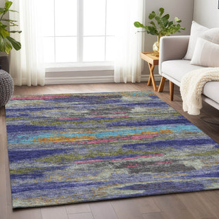 Piper Looms Mayfield Abstract AMF942 Lavender Machine Washable Area Rug Lifestyle Image Feature