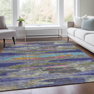Piper Looms Mayfield Abstract AMF942 Lavender Machine Washable Area Rug Lifestyle Image Feature