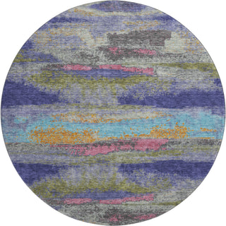 Piper Looms Mayfield Abstract AMF942 Lavender Machine Washable Area Rug Round Main Image