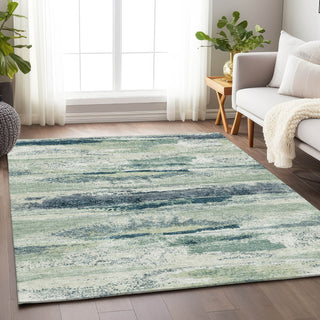 Piper Looms Mayfield Abstract AMF942 Mint Machine Washable Area Rug Lifestyle Image Feature