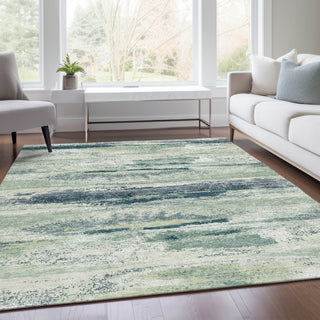 Piper Looms Mayfield Abstract AMF942 Mint Machine Washable Area Rug Lifestyle Image Feature