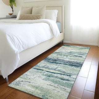Piper Looms Mayfield Abstract AMF942 Mint Machine Washable Area Rug Runner Lifestyle Image Feature