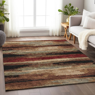 Piper Looms Mayfield Abstract AMF942 Mocha Machine Washable Area Rug Lifestyle Image Feature