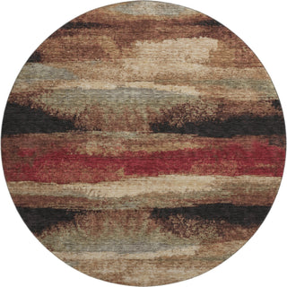 Piper Looms Mayfield Abstract AMF942 Mocha Machine Washable Area Rug Round Main Image