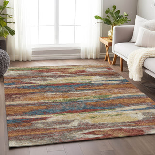 Piper Looms Mayfield Abstract AMF942 Paprika Machine Washable Area Rug Lifestyle Image Feature