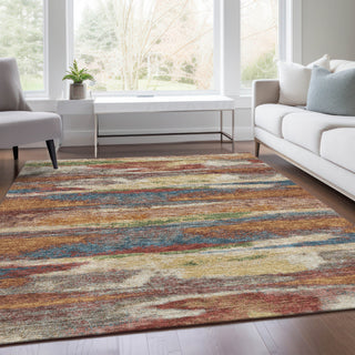 Piper Looms Mayfield Abstract AMF942 Paprika Machine Washable Area Rug Lifestyle Image Feature