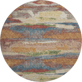 Piper Looms Mayfield Abstract AMF942 Paprika Machine Washable Area Rug Round Main Image