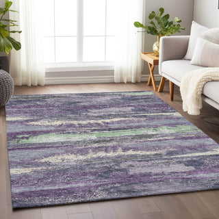 Piper Looms Mayfield Abstract AMF942 Purple Machine Washable Area Rug Lifestyle Image Feature