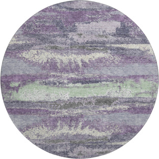 Piper Looms Mayfield Abstract AMF942 Purple Machine Washable Area Rug Round Main Image
