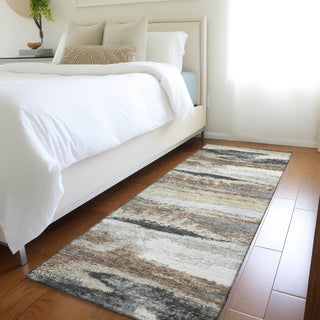 Piper Looms Mayfield Abstract AMF942 Taupe Machine Washable Area Rug Runner Lifestyle Image Feature