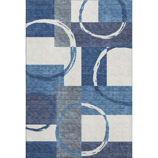 Piper Looms Mayfield Geometric AMF943 Blue Machine Washable Area Rug main image