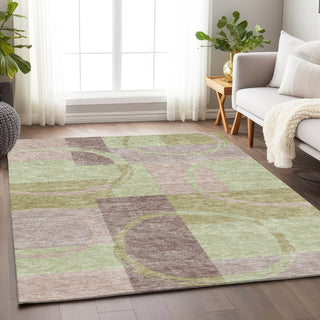 Piper Looms Mayfield Geometric AMF943 Blush Machine Washable Area Rug Lifestyle Image Feature