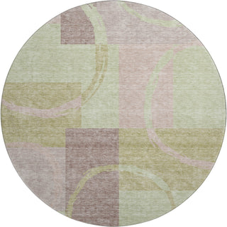 Piper Looms Mayfield Geometric AMF943 Blush Machine Washable Area Rug Round Main Image