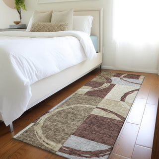 Piper Looms Mayfield Geometric AMF943 Brown Machine Washable Area Rug Runner Lifestyle Image Feature