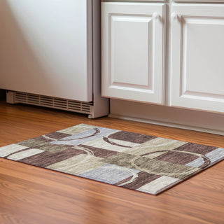 Piper Looms Mayfield Geometric AMF943 Brown Machine Washable Area Rug Scatter Lifestyle Image Feature