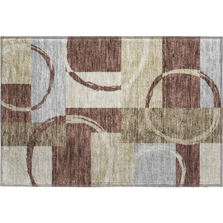 Piper Looms Mayfield Geometric AMF943 Brown Machine Washable Area Rug Scatter Main Image