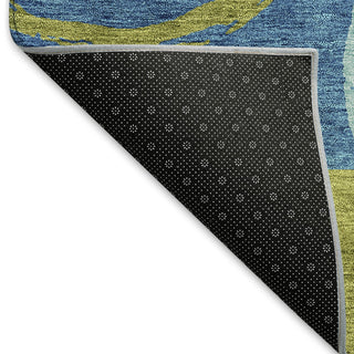 Piper Looms Mayfield Geometric AMF943 Denim Machine Washable Area Rug Backing Image