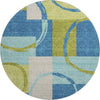 Piper Looms Mayfield Geometric AMF943 Denim Machine Washable Area Rug Round Main Image