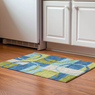 Piper Looms Mayfield Geometric AMF943 Denim Machine Washable Area Rug Scatter Lifestyle Image Feature