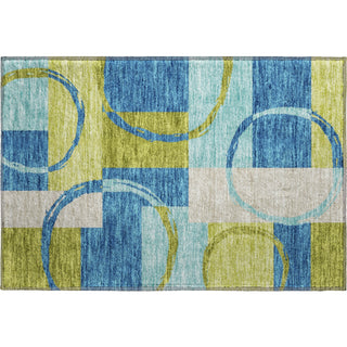 Piper Looms Mayfield Geometric AMF943 Denim Machine Washable Area Rug Scatter Main Image