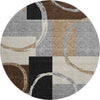 Piper Looms Mayfield Geometric AMF943 Pewter Machine Washable Area Rug Round Main Image