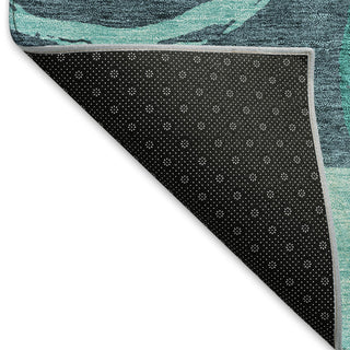 Piper Looms Mayfield Geometric AMF943 Teal Machine Washable Area Rug Backing Image