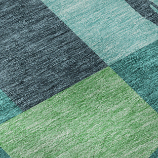 Piper Looms Mayfield Geometric AMF943 Teal Machine Washable Area Rug Swatch Image