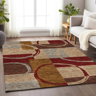 Piper Looms Mayfield Geometric AMF943 Wheat Machine Washable Area Rug Lifestyle Image Feature