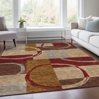 Piper Looms Mayfield Geometric AMF943 Wheat Machine Washable Area Rug Lifestyle Image Feature