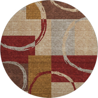 Piper Looms Mayfield Geometric AMF943 Wheat Machine Washable Area Rug Round Main Image